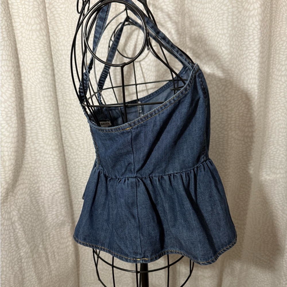 Celebrity Pink Denim Blue Babydoll Top, NWT - Picture 6 of 8